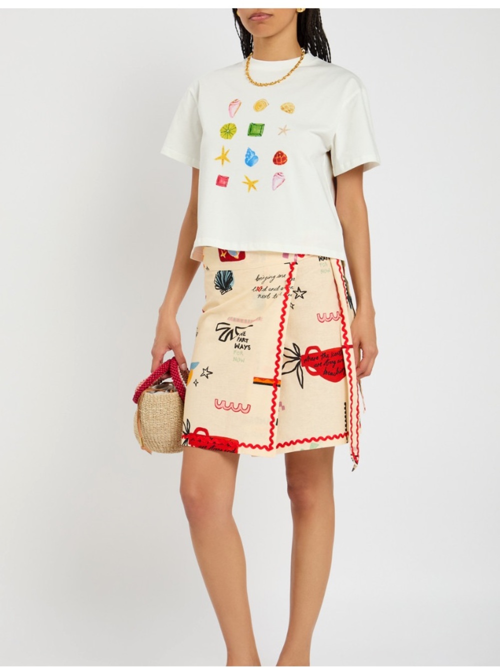 NWT! Never Fully Dressed Poema Mini Jaspre Wrap Skirt. Cotton & Linen. Size 20.